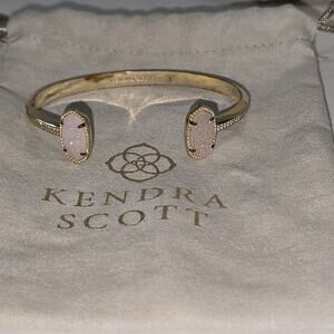 Kendra Scott Elton Peach Drusy And Gold Station Cuff‎ Bracelet